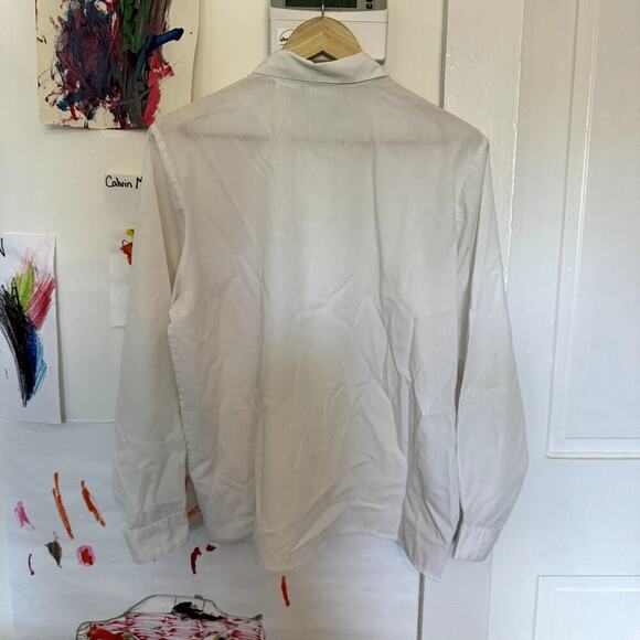 VTG Women's White Blouse with Embroidered Flowers Size 12 - Picture 3 of 5